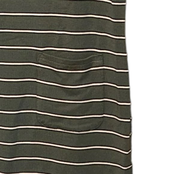 T By Talbots T Shirt Jersey Green Striped Dress Size Medium Petite NEW With Tags - Picture 4 of 10